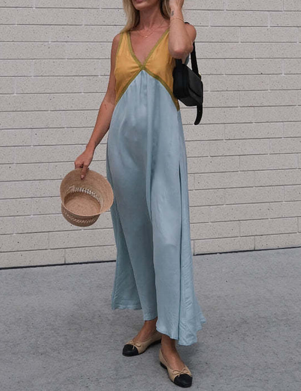 Neva ™ vestido de color contrastante