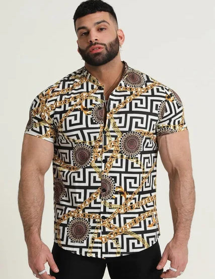 Camisa de verano con motivos geométricos