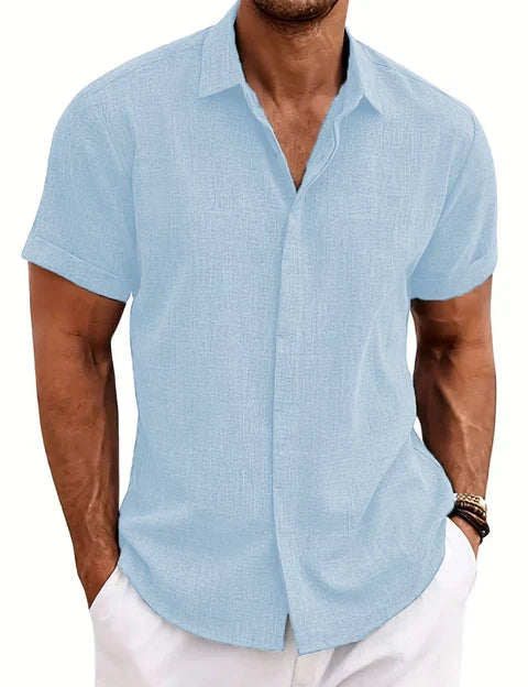 Camisa de verano de manga corta en color liso
