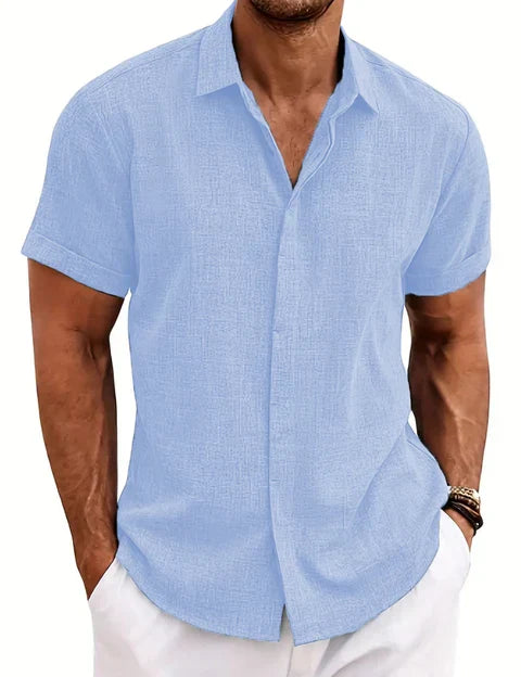 Camisa de verano de manga corta en color liso