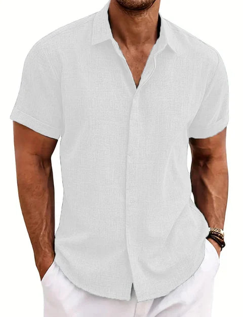 Camisa de verano de manga corta en color liso