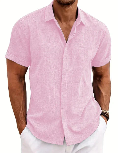 Camisa de verano de manga corta en color liso