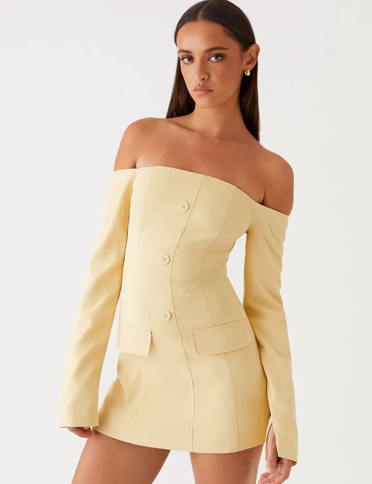 Alba ™ vestido blazer sin hombros