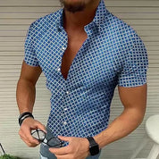 Camisa de lujo con estampado de rombos
