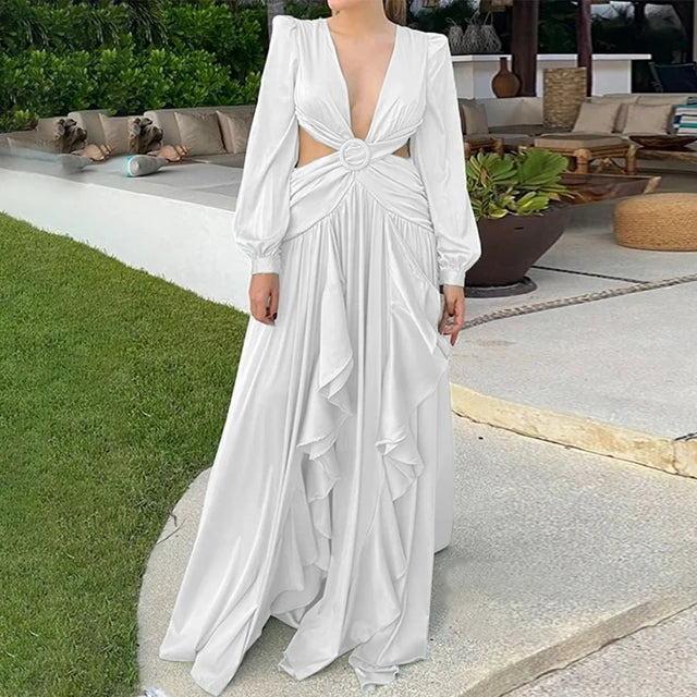 Ellafads-Women-Maxi-Dress-Elegant-High-Waist-V-neck-Lantern-Sleeve-Hollow-Out-Pleated-Solid-Color.jpg_640x640_89a97cdd-8238-4e8a-8b20-47cc5572218f.webp