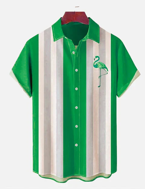 Camisa de manga corta con raya flamenca