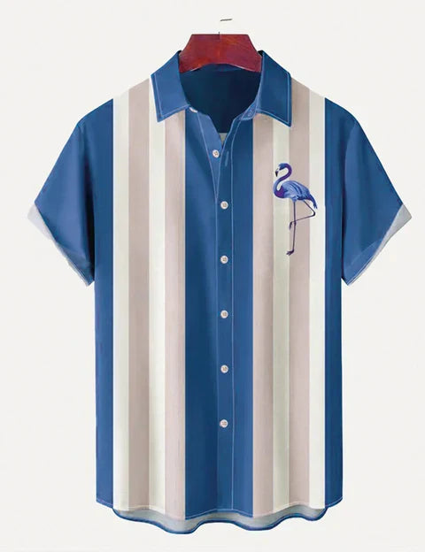 Camisa de manga corta con raya flamenca