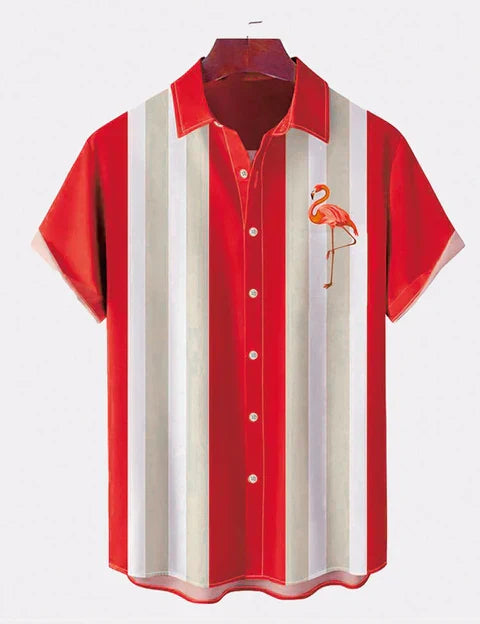 Camisa de manga corta con raya flamenca