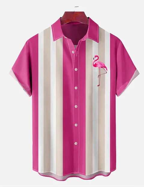 Camisa de manga corta con raya flamenca