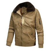 Chaqueta con cuello de piel sintética