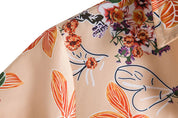 Camisa floral a contraste