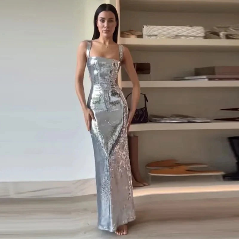 Miri ™ vestido de lentejuelas sin espalda
