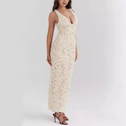 Marisela - vestido de flores con cuello de pico