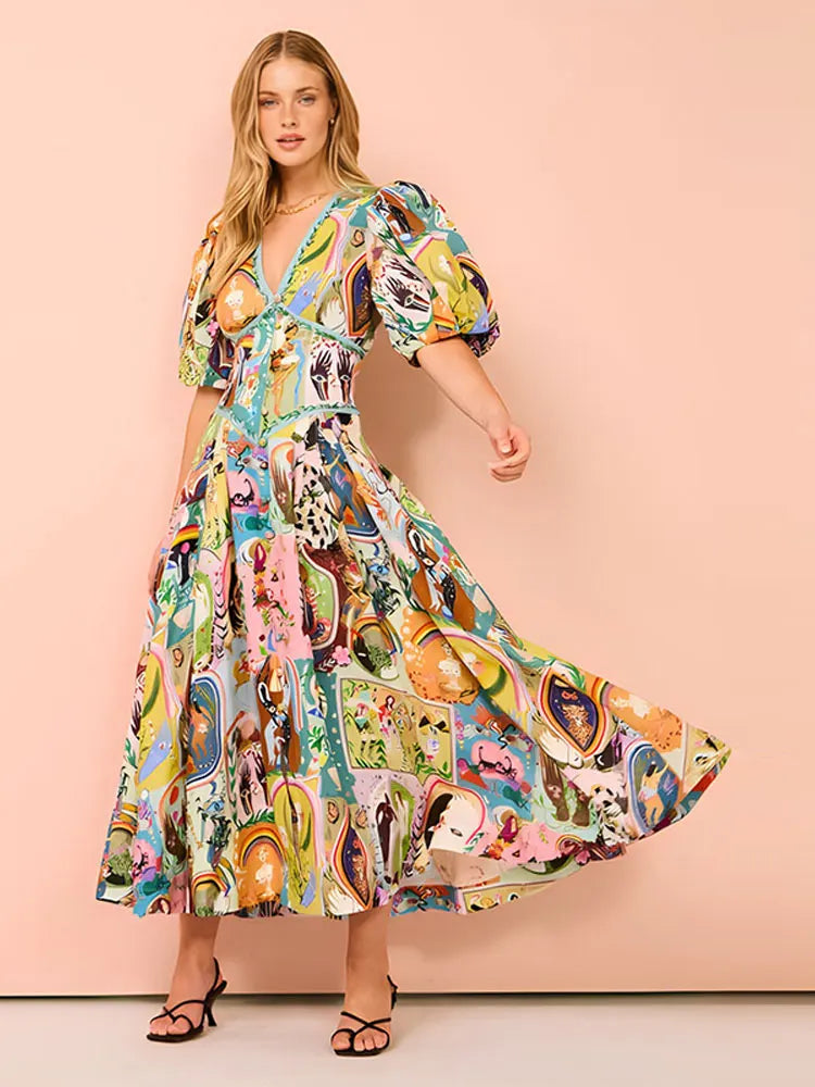 Vestido Loretta™ Elegante con Estampado Bohemio