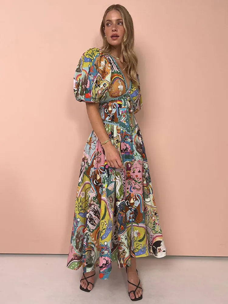 Vestido Loretta™ Elegante con Estampado Bohemio