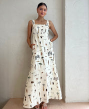 Vestido Marta™ Blanco con Estampado de Verano