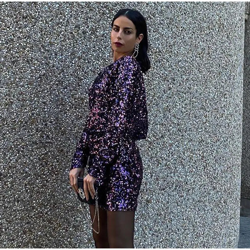 Vestido Lisa™ Morado y Brillante