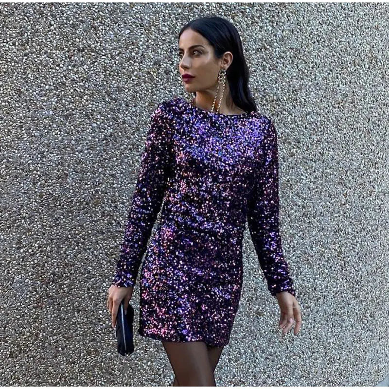 Vestido Lisa™ Morado y Brillante