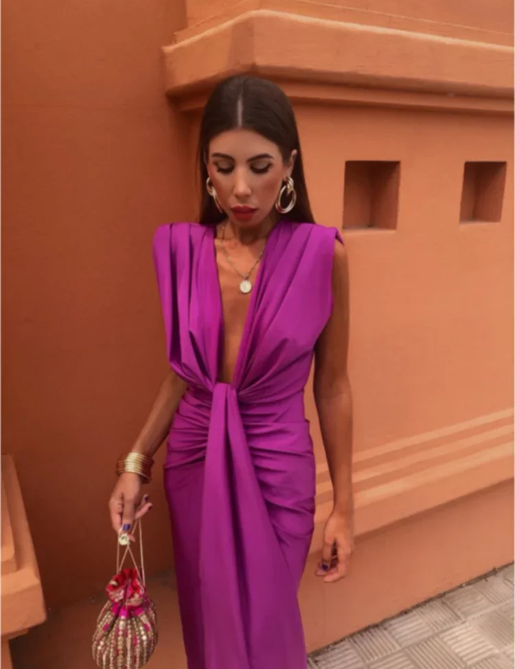 Maya™ vestido de fiesta plunge