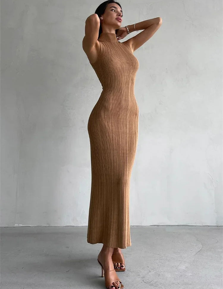 Shaylee ™ vestido de punto de cuello alto