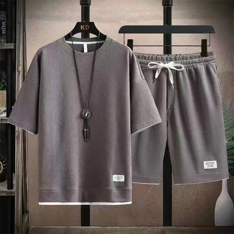 Conjunto de pantalón corto con decoración de colores