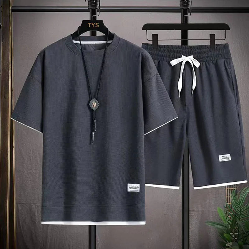 Conjunto de pantalón corto con decoración de colores