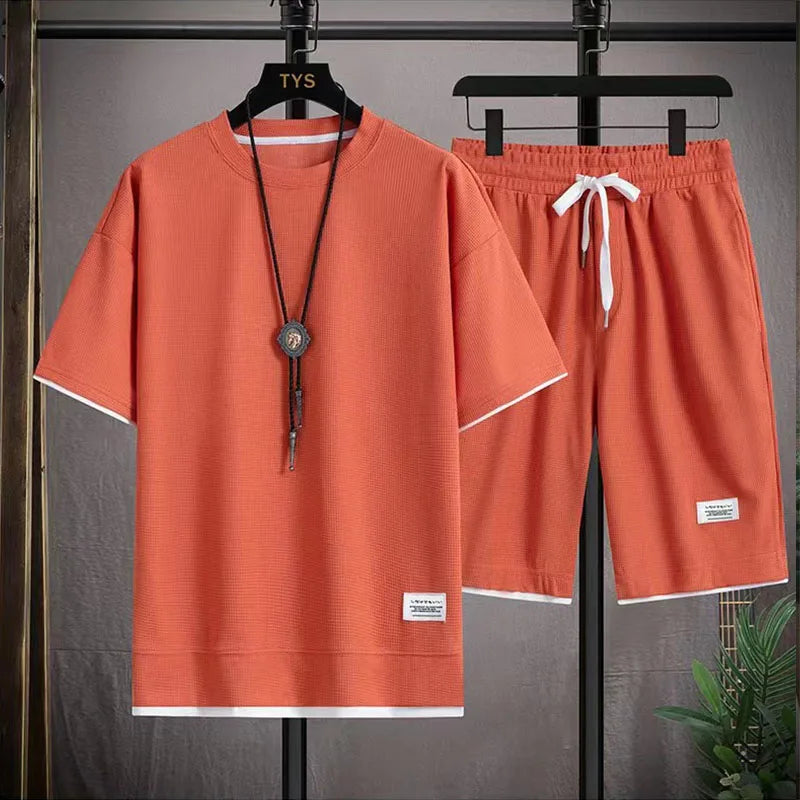 Conjunto de pantalón corto con decoración de colores