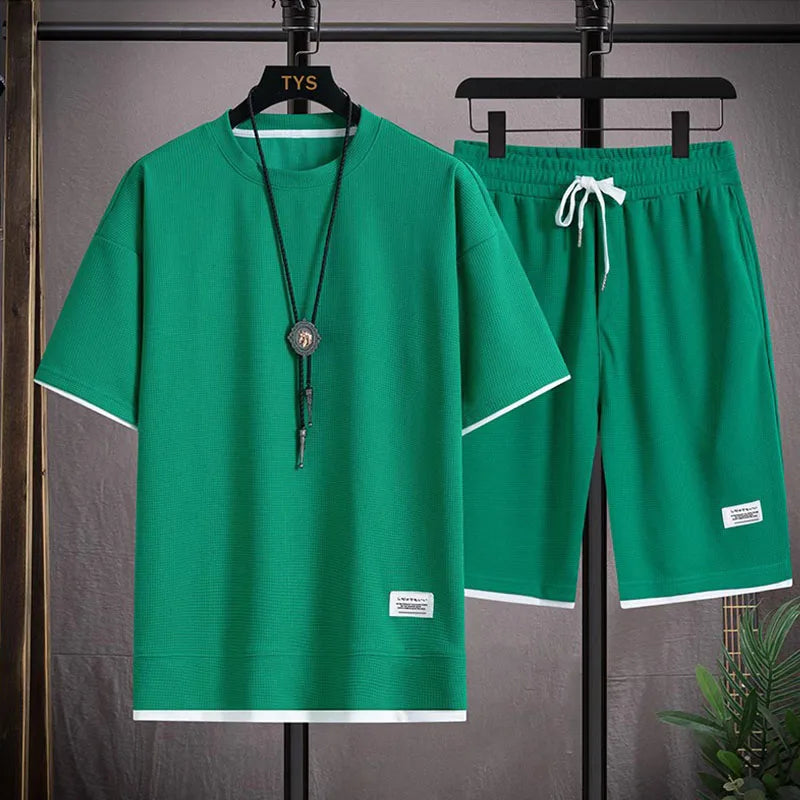 Conjunto de pantalón corto con decoración de colores