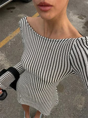 Asha ™ vestido a rayas