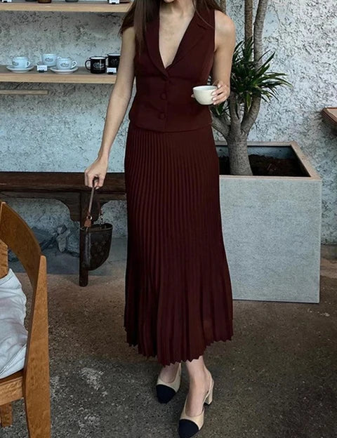 Ashleigh ™ conjunto de falda plisada