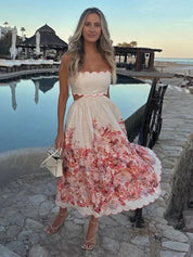 Dion ™ vestido floral con cordones