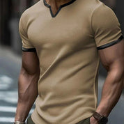 Camiseta casual slim fit con ribetes