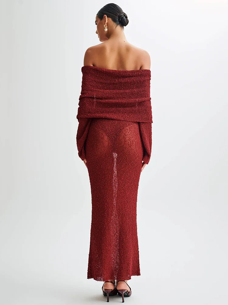 Zuri ™ vestido de punto sin hombros