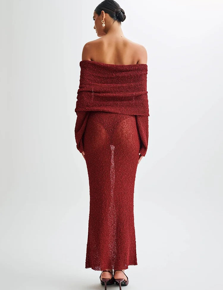 Zuri ™ vestido de punto sin hombros