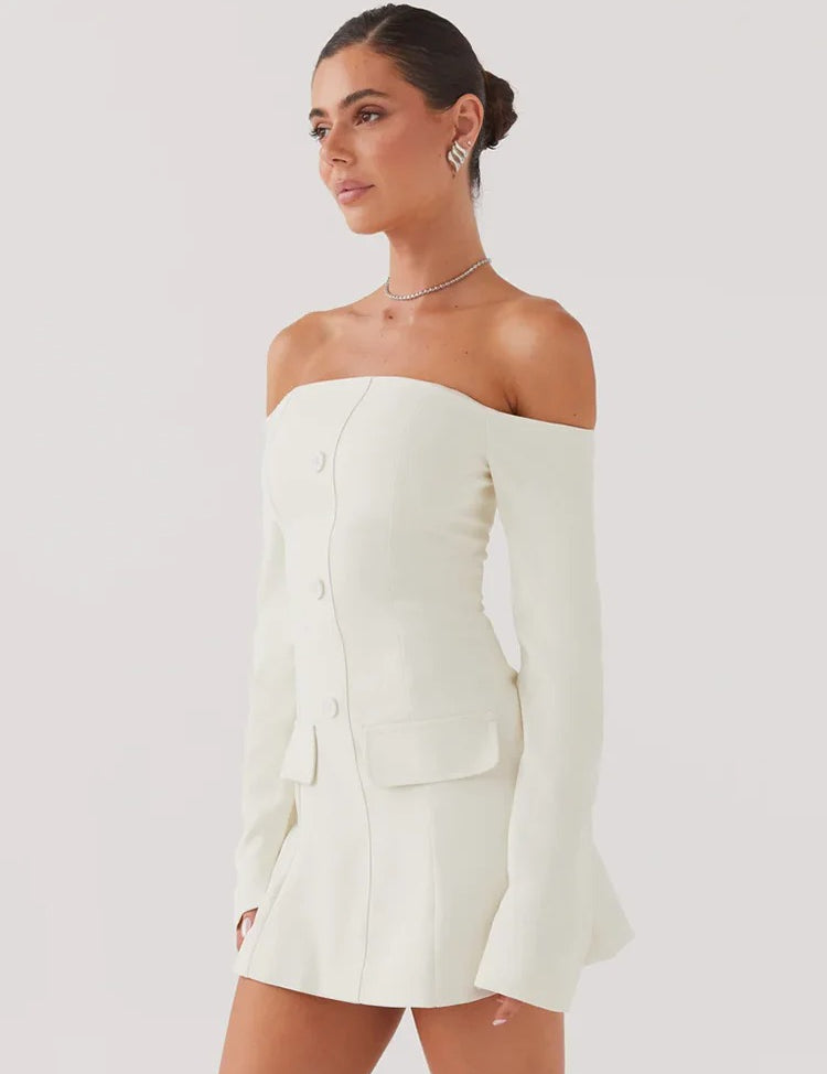 Alba ™ vestido blazer sin hombros